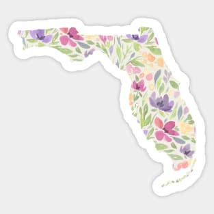 Florida Silhouette Florals Sticker